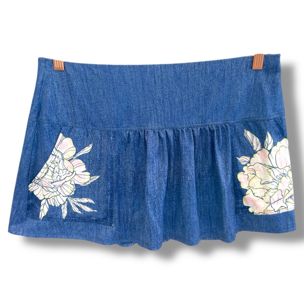 Lucky in Love Blue & White Floral Accent Tennis Pickleball Golf Skort. Women’s L - Picture 5 of 7